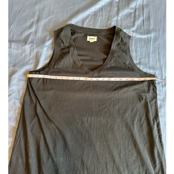Pact 100% organic cotton vneck tshirt black tank dress, XL, sustainable, earthy - Picture 5 of 7